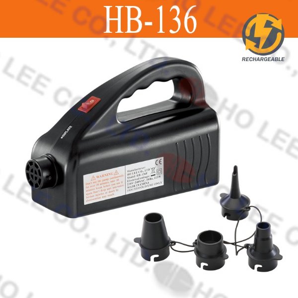 HB-136 RECHARGEABLE ELECTRIC AIR PUMP HOLEE